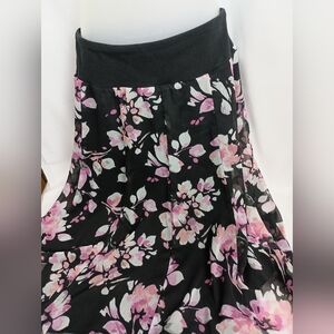 2/$30 JM COLLECTION Floral Black  Pink Women's Skirt Coquette, Feminine(#1,289)